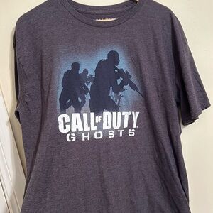 Call Of Duty Ghosts Logo Gray T-Shirt Gaming Sz 2XL
